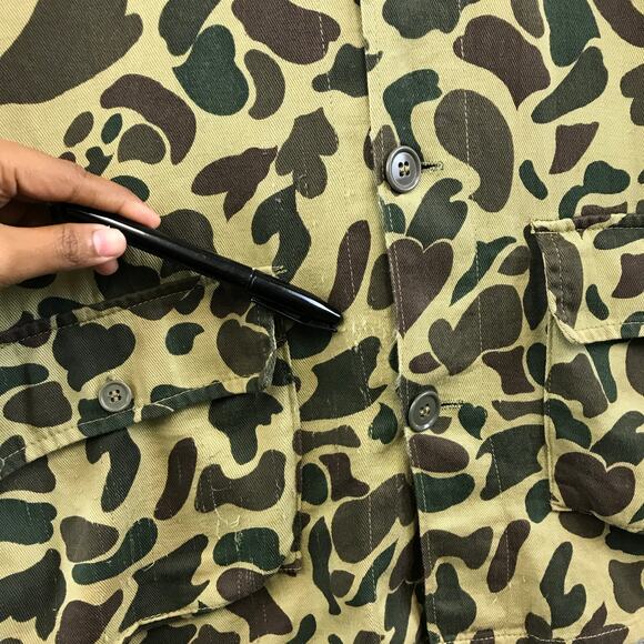 VTG Kmart Hunting Shirt Duck Camo Pocket Button Up Jacket Hong Kong RARE Men XL - Picture 9 of 11